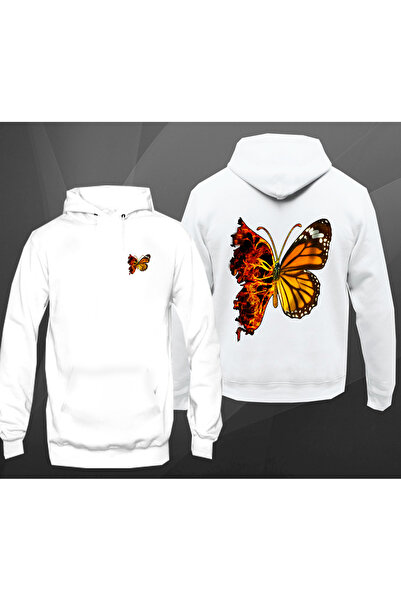 Vordevia Унісекс-худі з капюшоном і метеликовим візерунком