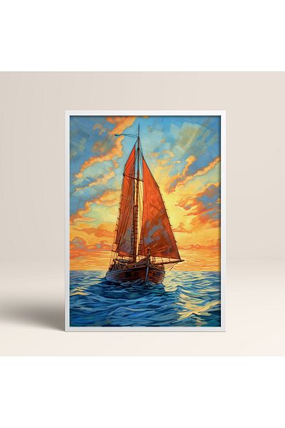 HOMEPACK Κορνίζα Μονό Πίνακα Sailboat Series Classic Poster Painting TK/120