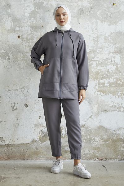 InStyle Amor Basic Δίκλινο Κοστούμι - Anthracite