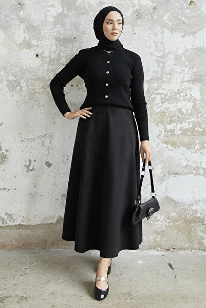 InStyle Elisha Suede Skirt - Black