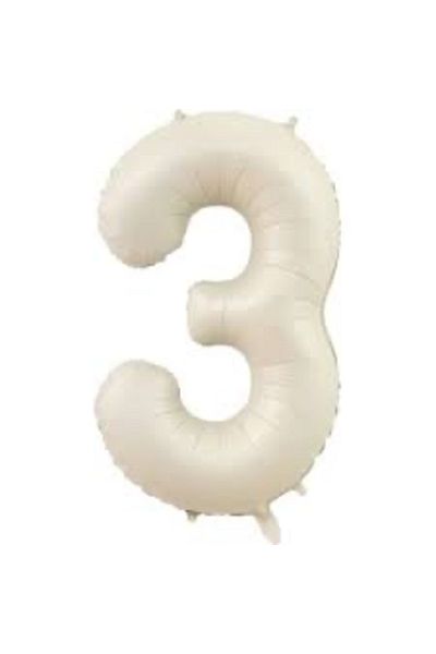 Çemrek Süs Parti Cream Foil 3 Balloons 34 inch 80 cm