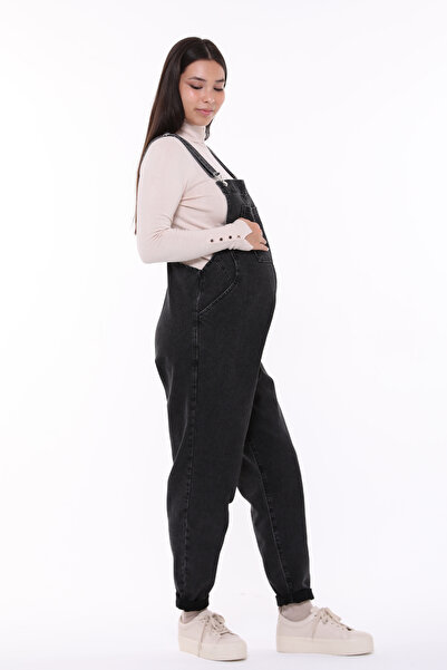 LYN MAMA Johana Maternity Jeans Salopet - Black