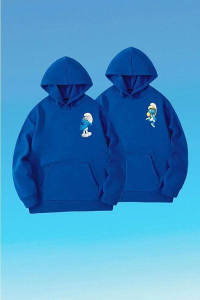 Vordevia Set de 2 combinații de iubitori cu imprimeu unisex albastru