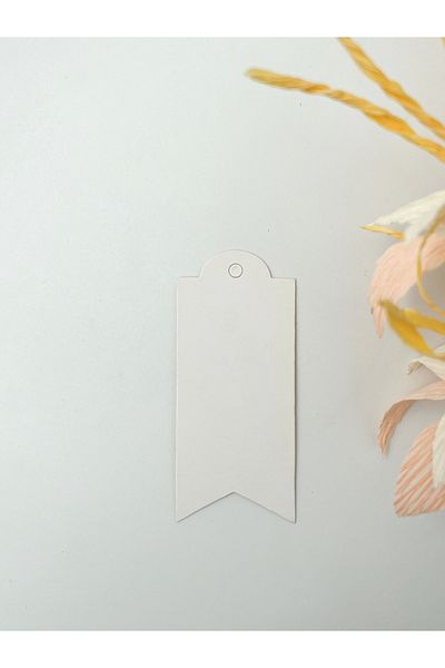 Protec Matbaa White Large Pennant with Label Holes 100 Pieces