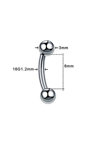 AyçaSilver Steel eyebrow piercing