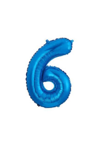 Çemrek Süs Parti Blue 6 Foil Balloons 40 inch 100 cm