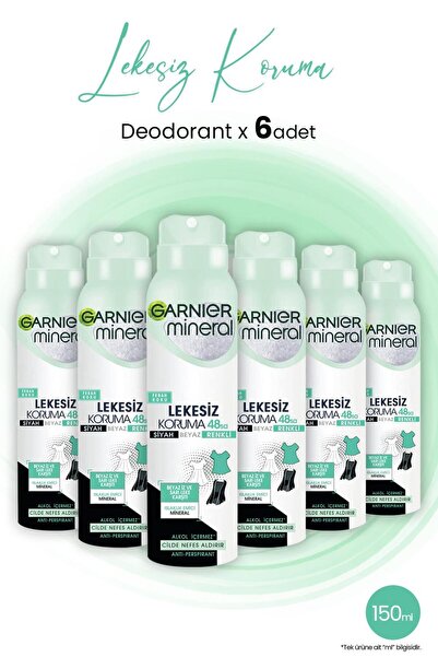 Garnier Mineral Lekesiz Koruma Ferah Sprey Deodorant 150 ml X 6 Adet