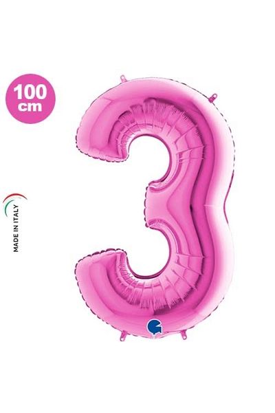 Çemrek Süs Parti Pink 3 Foil Balloons 40 inch 100 cm