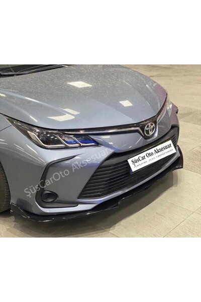ŞüsCarOto Aksesuar Toyota Corolla Esnek 3 Parça ABS Lip Piano Black Flaplı Ka...