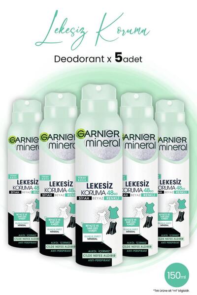 Garnier Mineral Lekesiz Koruma Ferah Sprey Deodorant 150 ml X 5 Adet