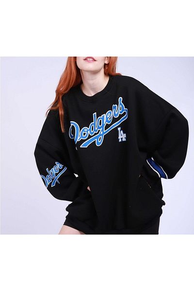 Vordevia Hanorac negru supradimensionat Dodgers