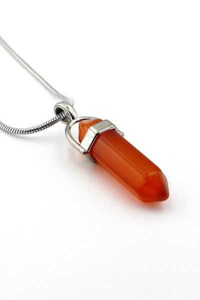 Solfera Yemen Agate Natural Stone Italian Steel Chain Men's Necklace - Q0731
