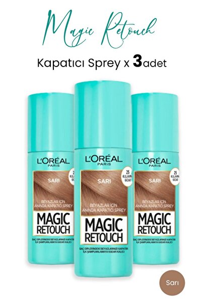 L'Oreal Paris Loreal Paris Kapatıcı Sprey Sarı 75 ml x 3 Adet