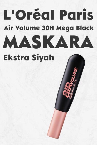 L'Oreal Paris Air Volume 30h Mega Black Maskara Ekstra Siyah