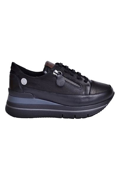 Mammamia D24Ka 6375 Black Nubuck Leather Women's Wedge Shoes