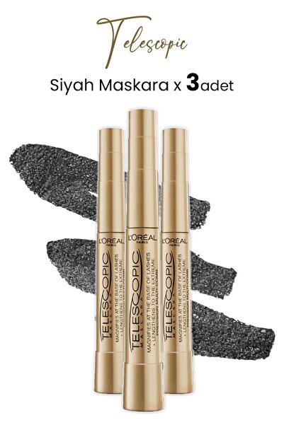L'Oreal Paris Telescopic Maskara Siyah X 3 Adet
