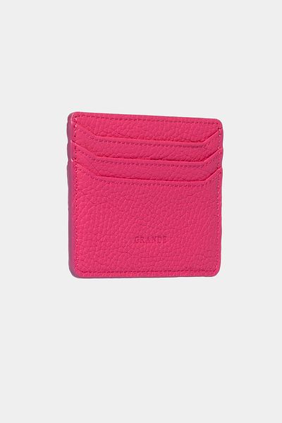 Grande 3633 Genuine Leather Super Thin Women Men Card Holder Pink