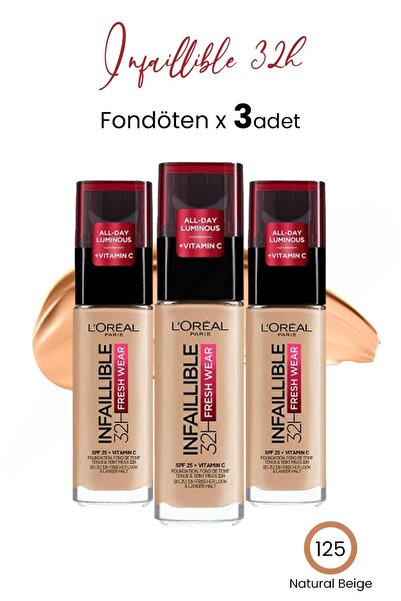L'Oreal Paris Loreal Paris Infaillible 32H Fresh Wear Fondöten 125 Natural Be...