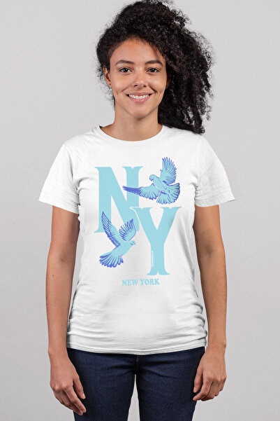 ROCKANDROLL Ny Pigeons bela ženska majica kratkih rukava T-shirt