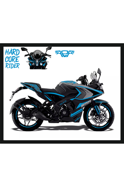 Bajaj Rs200 Sticker Seti full Set Sticker Açık Mavi