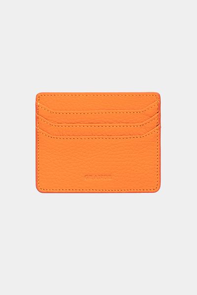Grande 3633 Genuine Leather Super Thin Women Men Card Holder Orange