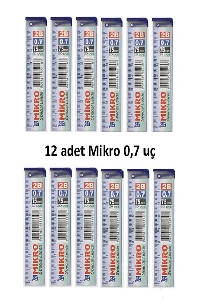 tüftürük Micro Min Pen Tip 0.7 Nib 2b with Graduated Ruler - Pack of 12