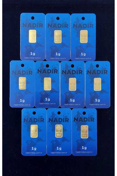 Nadir Gold Ve İAR 1 Gram Altın 10 Adet (995) 24 Ayar Külçe Altın