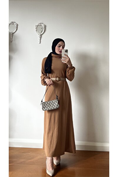 Esre Store Сукня з поясом з лози Camel