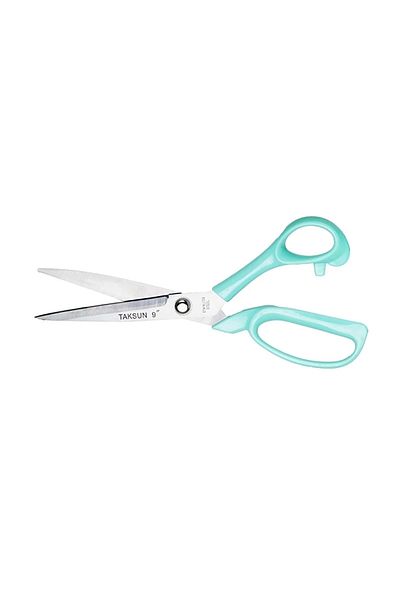 ATMACA TUHAFİYE Tailor Scissors 9'' (23cm) Green Handle Fabric Scissors with Protection Cover