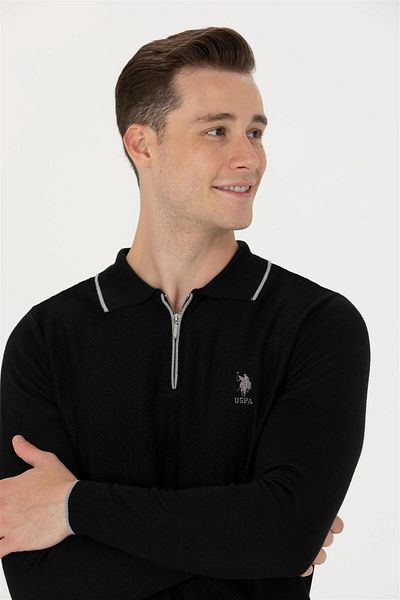 U.S. Polo Assn. Мъжки черен пуловер