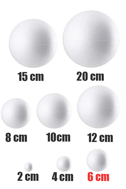 ÜSKÜDAR SANAT Strafor Top 6 CM Köpük Top Kapı Süsü Gezegen Sistemi Strafor Kö...