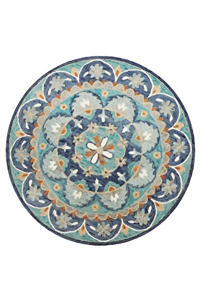 Rugs Modern Halı لهجة زرقاء متعددة الألوان عزر تقليدي نمط الأزهار الإبداعية ا...