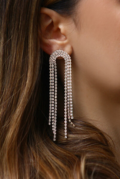 takıtarzım أقراط فستان السهرة الفضية من لوكس واترواي