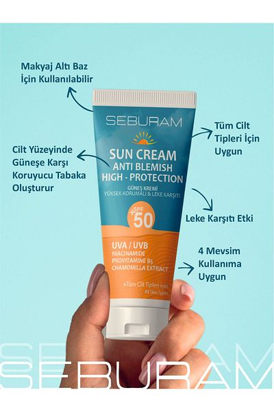 SEBURAM Anti-Blemish High Protection Sunscreen - Spf 50+ 50ml