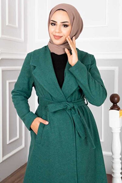 Esre Store معطف حجاب مربوط باللون الأخضر