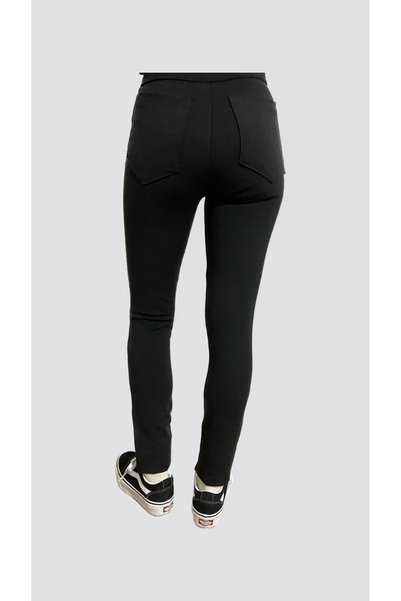 Modoo Tekstil Black Narrow Leg Diver Fabric Trousers