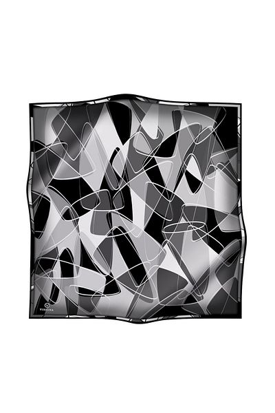 Vissona Μεταξωτό μαντήλι Twill Μαύρο/Κρεμ
