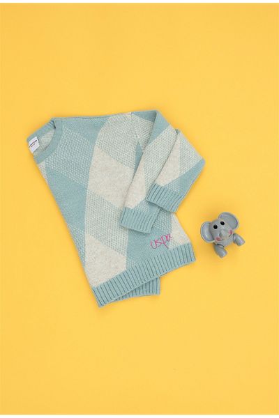 U.S. Polo Assn. Us Polo Assn. Голям пуловер с кръгло деколте за ментово момиче