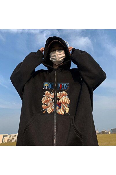 Violon Ζακέτα με κουκούλα One Piece Punches, με στάμπα, μεγάλου μεγέθους, με ...