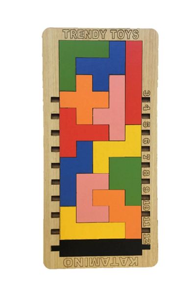 POPKONSOL Educational Wooden Block Tetris Brain Game