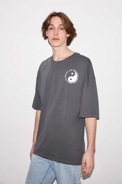 GRIMELANGE Reconnect Oversize Gray T-shirt