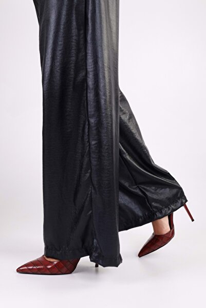 Shoeberry Dámské jehlové jehly Massy Burgundy Snake