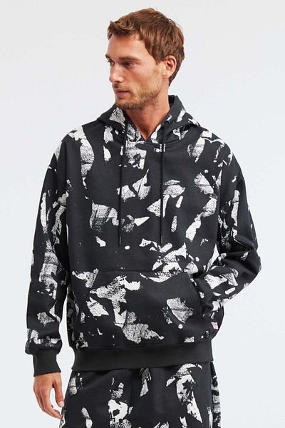 GRIMELANGE Floyd Herren-Sweatshirt mit Kapuze und Tie-Dye-Waschung