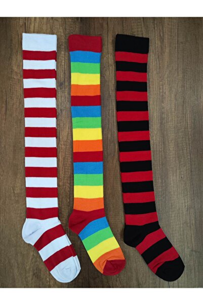 Leement socks Set of 3 Pairs Stylish Over-the-Knee Cotton Socks for Women