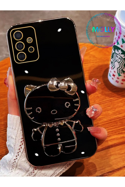 Molly Technology Samsung Galaxy A33 İçin Siyah Hello Kitty Standlı Kenarları ...