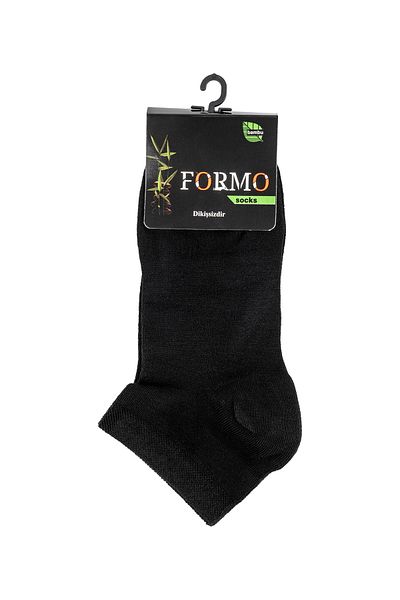 FORMO Комплект от 6 мъжки черни бамбукови висококачествени чорапи до глезена