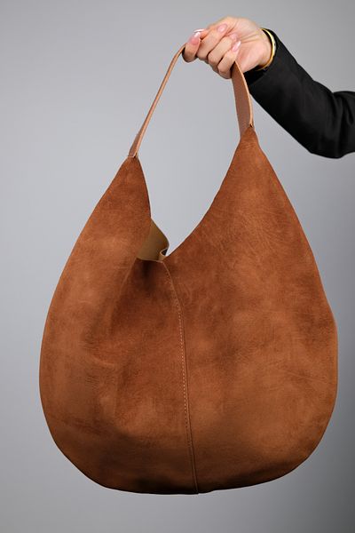 LuviShoes Puja Tan Skin Tan Valódi velúr bőr női válltáska