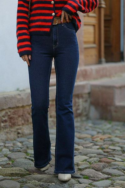 Geppetto Παντελόνι Mia Dark Blue Ισπανικό Leg Flare Jeans Lycra