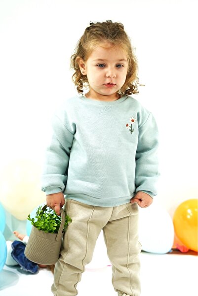 Nakış Detaylı 3 İplik İkili Bebe Takımı