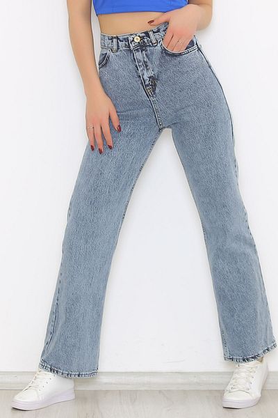 Geppetto Kopitaiva 90's Snow Wash Blue Lycra Super ψηλόμεσο φαρδύ τζιν παντελόνι Palazzo